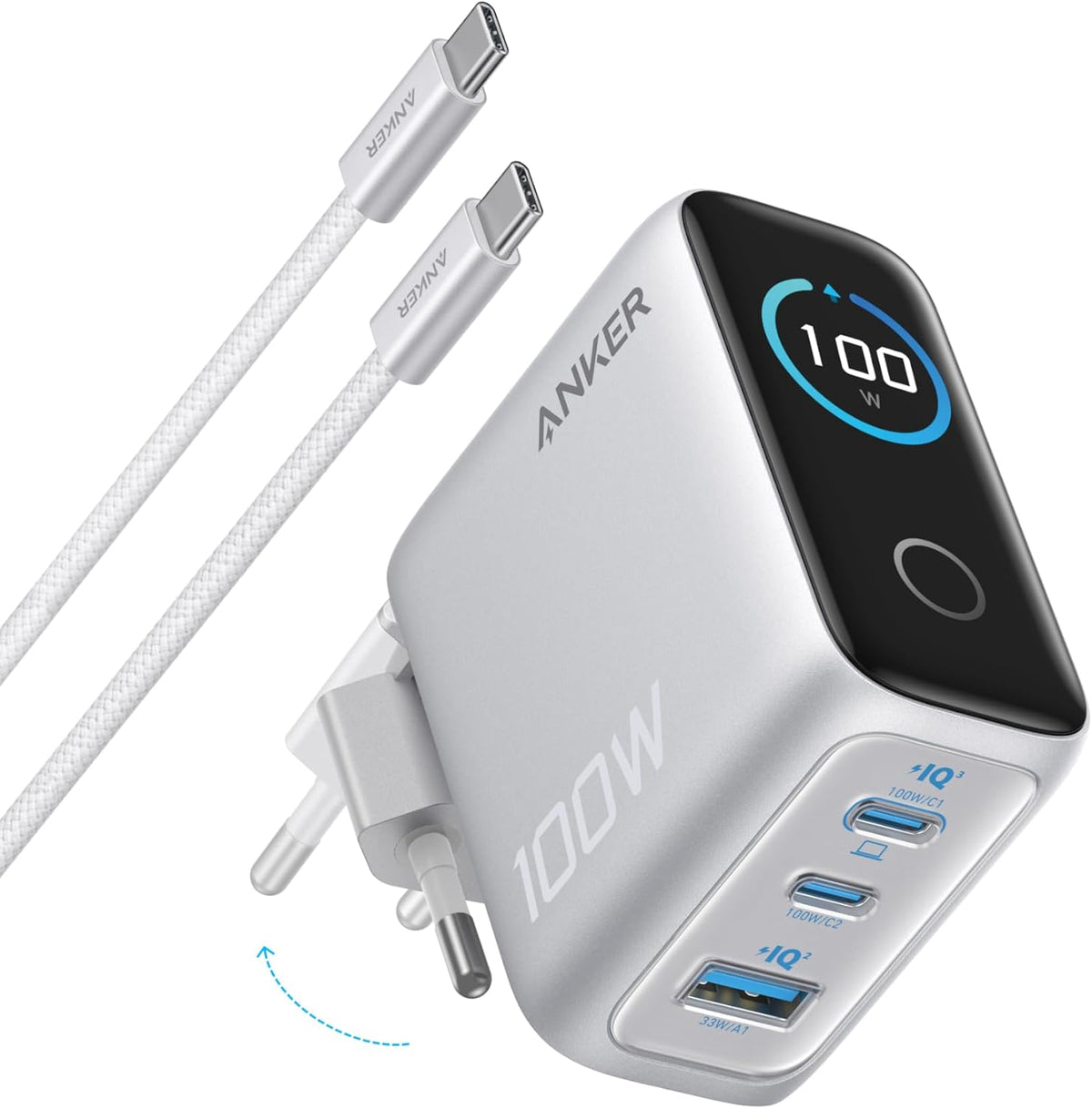 Anker Cargador 100W Plateado