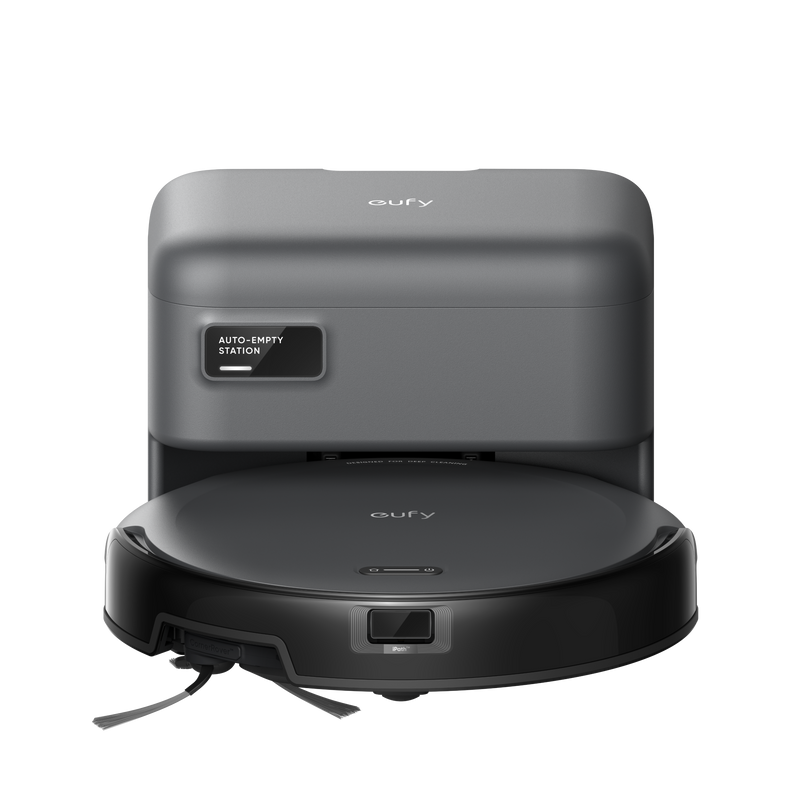 eufy C10 robot aspirador con estación de succión automática, diseño ultraplano 7,3 cm, limpieza alfombras, cepillo extensible para esquinas, vaciado automático, láser y navegación infrarrojos