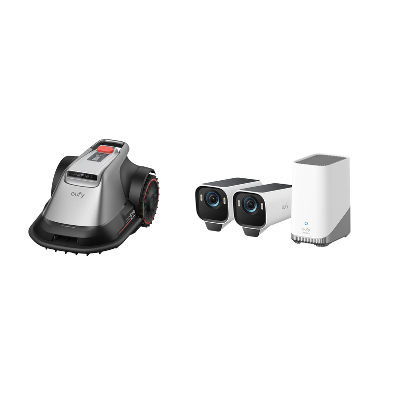 eufy Robot cortacésped E15+Kit de 2 eufyCam S3 Pro