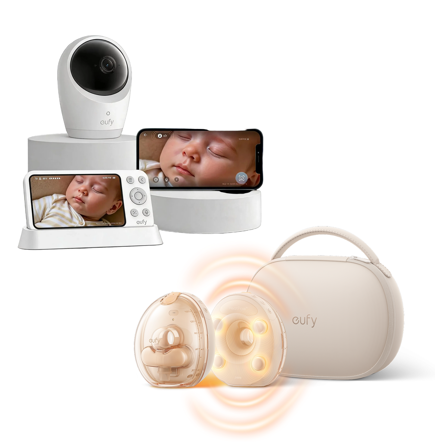 Sacaleches calefactable eufy S2 pro+Monitor de bebé eufy E21