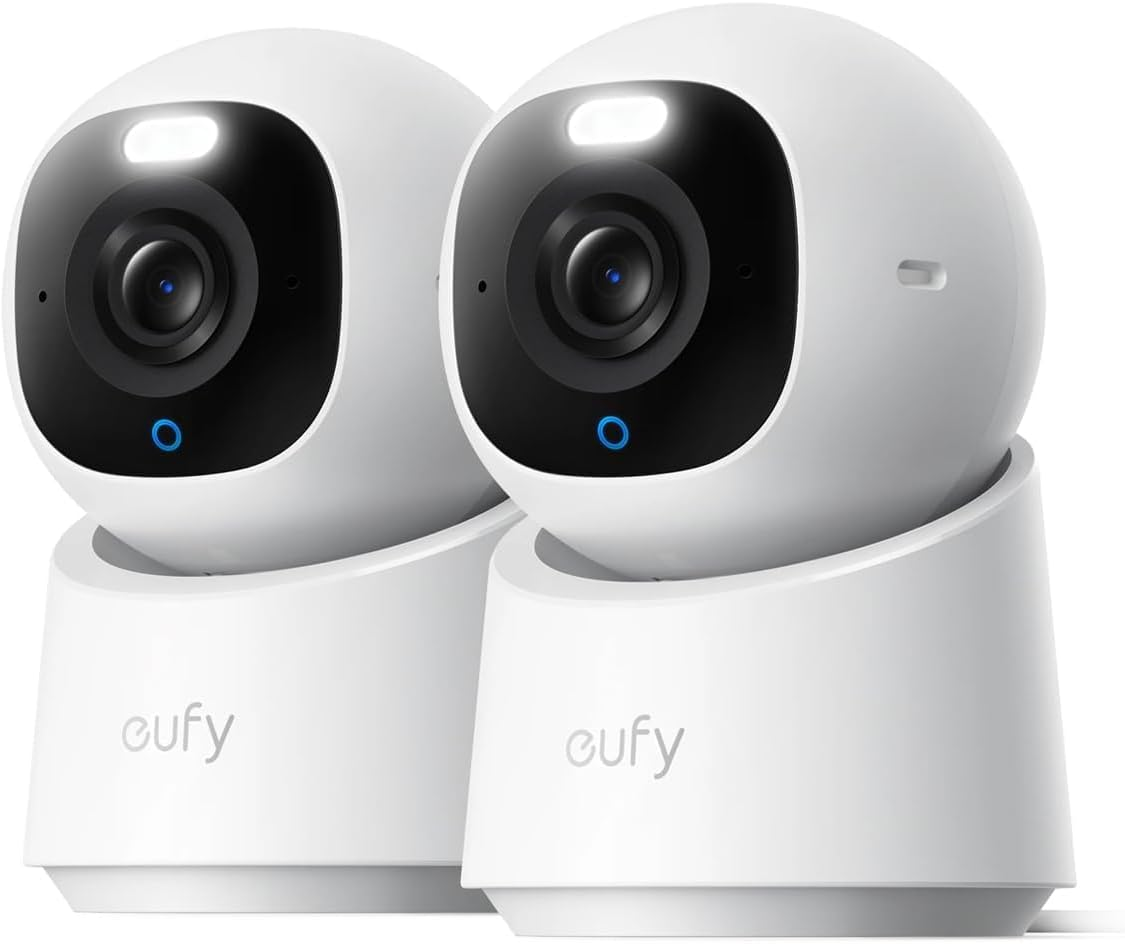 eufy Security E30 Camara vigilancia WiFi Interior 360º, cámara de vigilancia 4K UHD, visión Nocturna, Detector IA de Humanos/Mascotas/Ruidos, Seguimiento automático, Compatible con Homekit