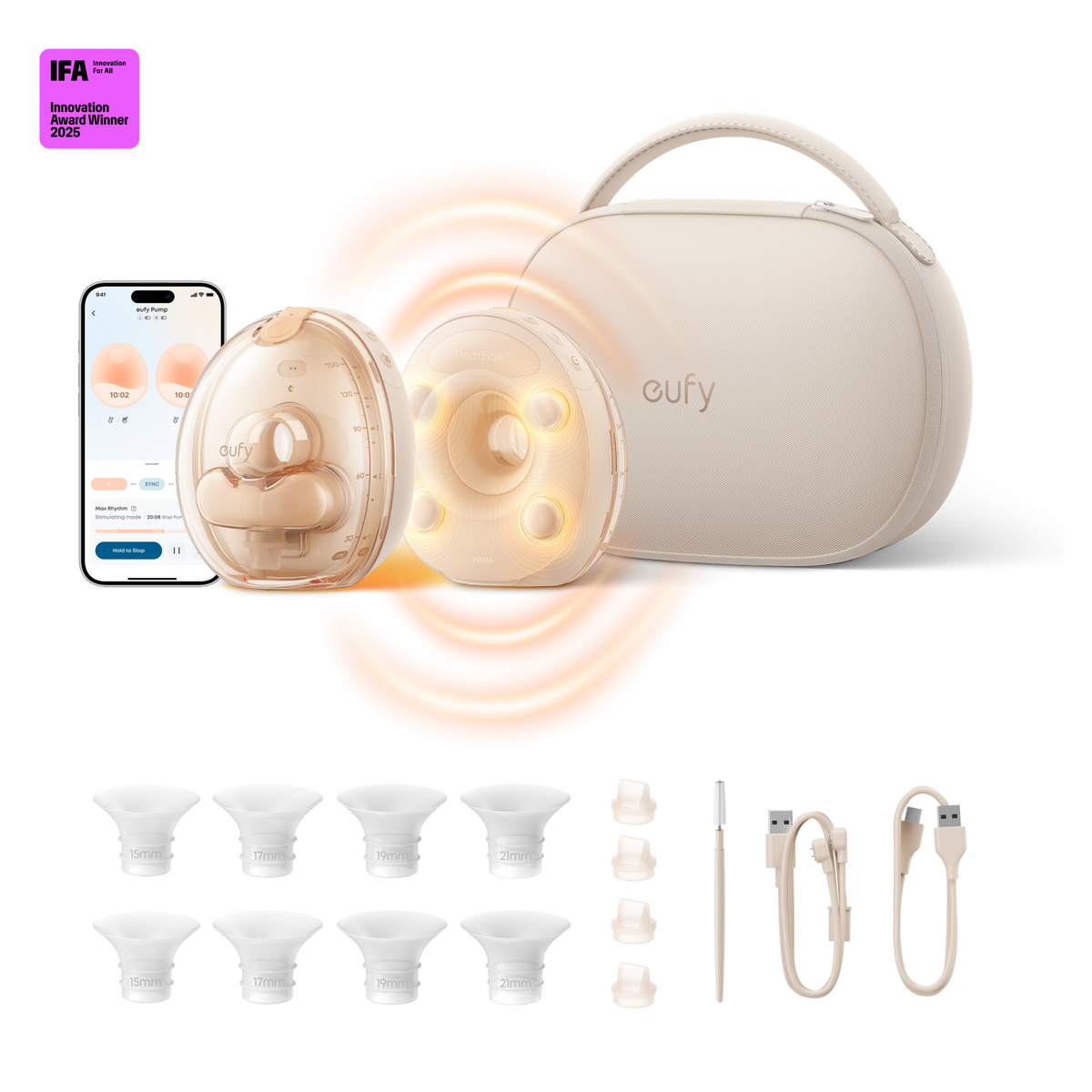 eufy Sacaleches portátil con masaje térmico S2 Pro