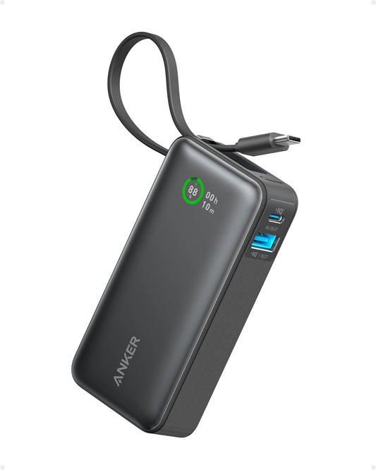 Anker Nano Power Bank 10.000 mAh Powerbank con Cable USB-C Integrado