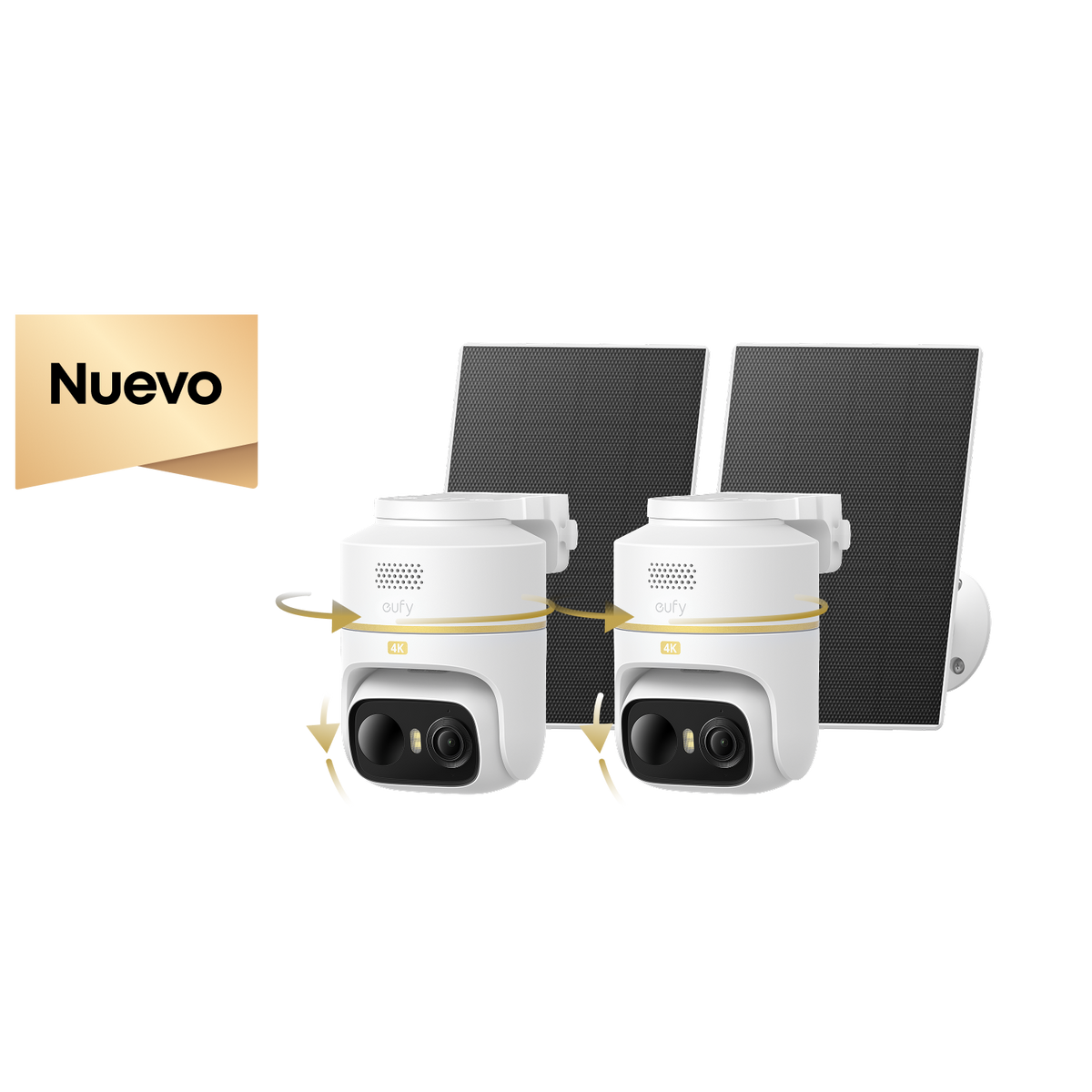 eufyCam C37 Edición 4K *2 | PTZ 360°, 4K, Panel Solar, Visión en Color