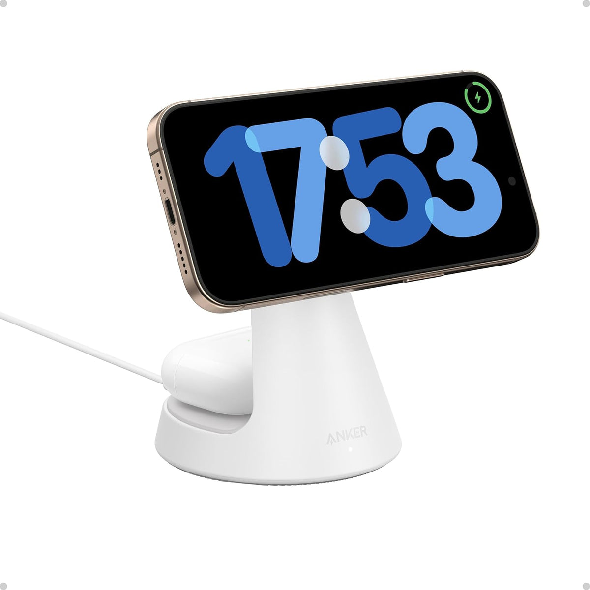 Anker MagGo Cargador Inalámbrico iPhone 2 en 1 Qi2 15W