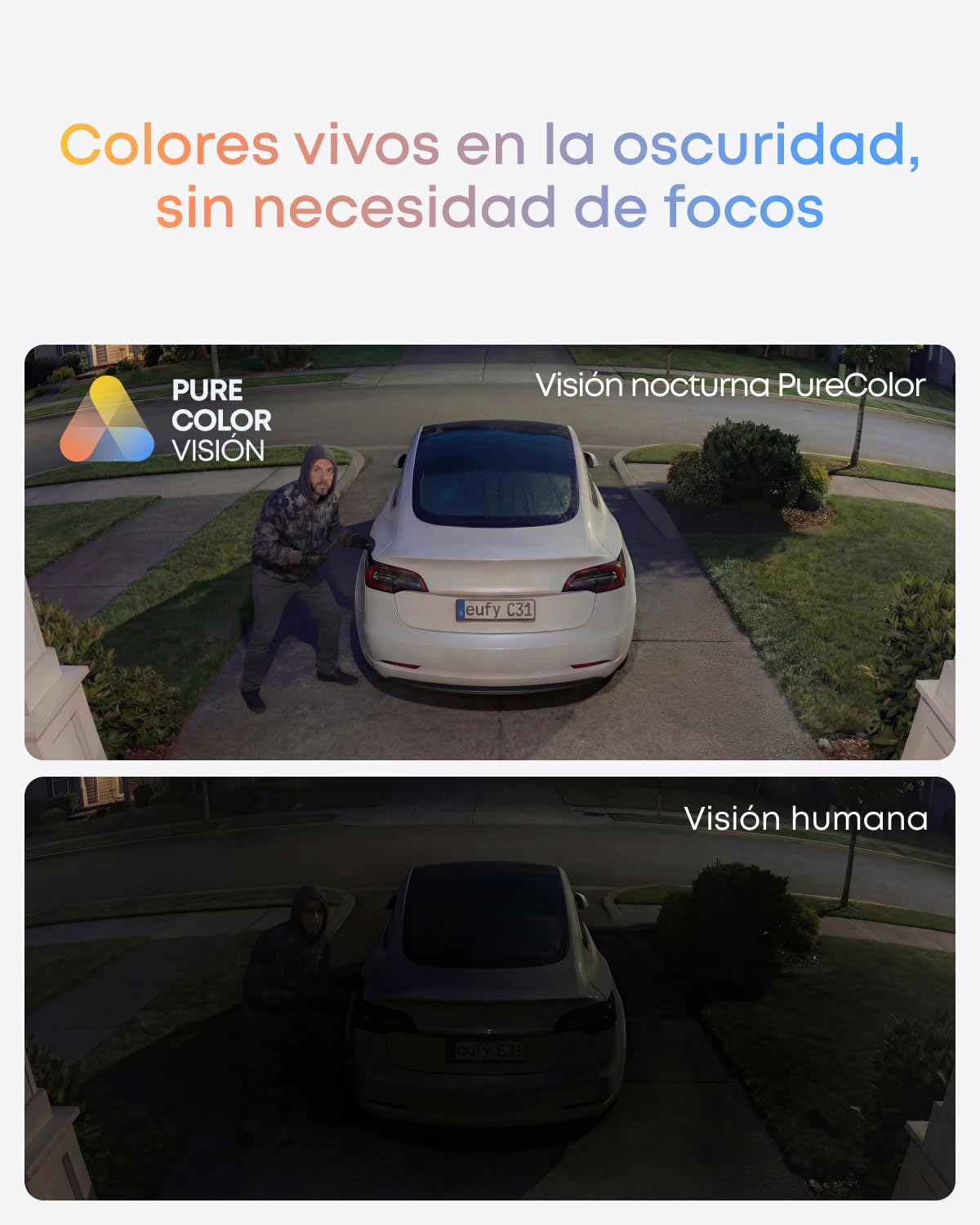 Cámara interior eufy C31, cámara de vigilancia interior, blanco, paquete de 2 unidades