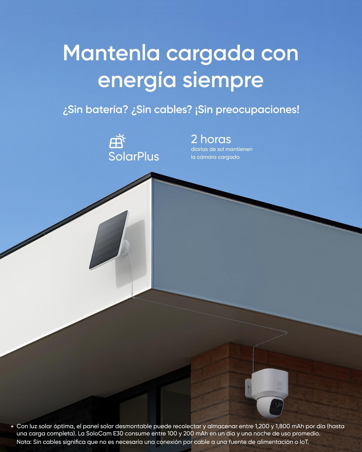 eufy by Anker SoloCam E30 Camara vigilancia WiFi Exterior, Solar 2K (Pack de 2 Cámaras)
