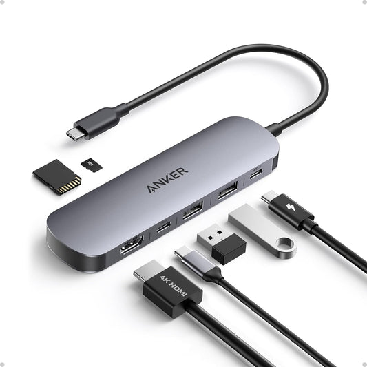 Anker Hub USB C 7 en 1, HDMI 4K 60 Hz, 100 W, SD y TF