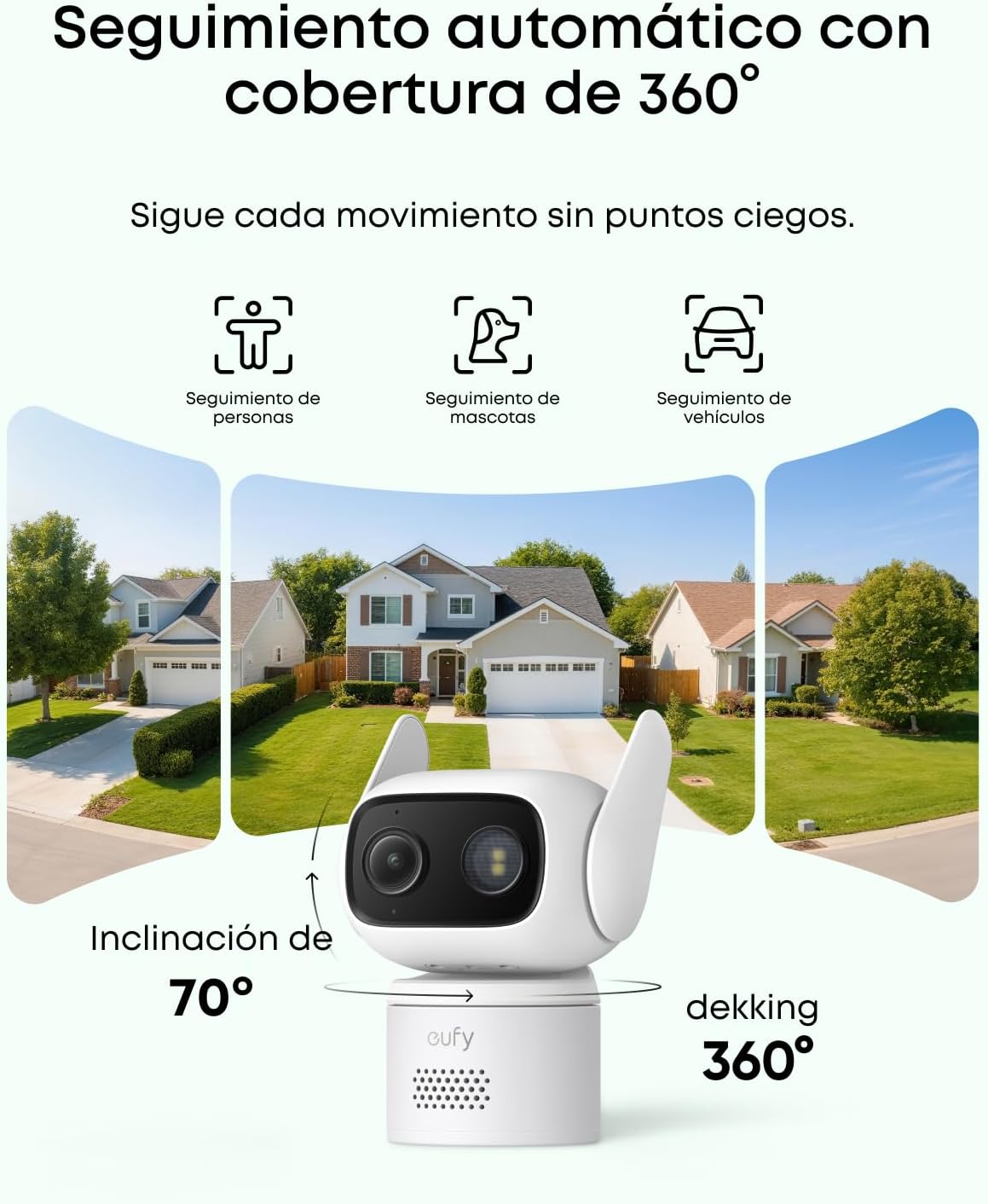 Cámara interior eufy C31, cámara de vigilancia interior, blanco, paquete de 2 unidades