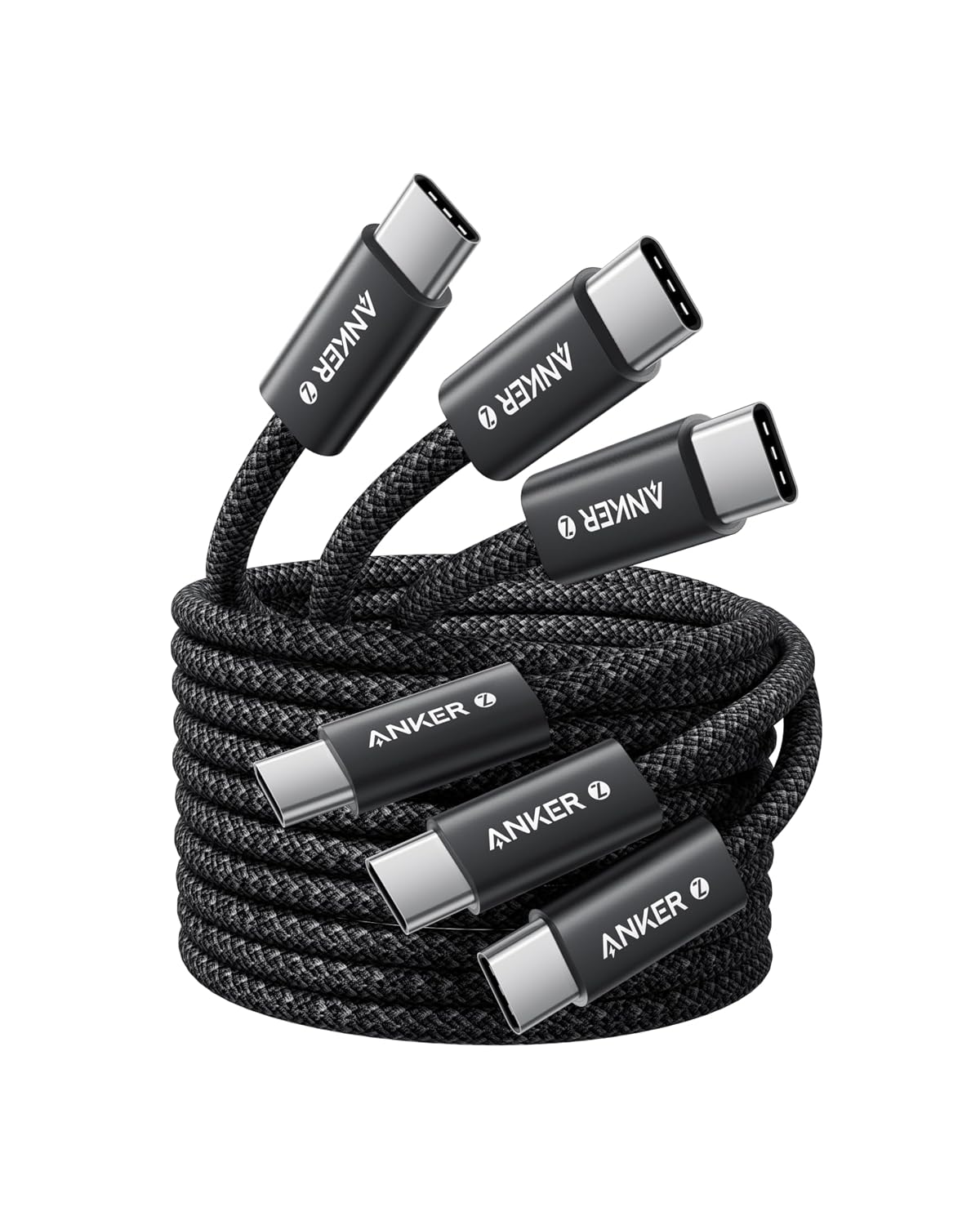 Anker Zolo 240W Cable USB C Carga Rapida, [1,5m+1,5m+1.5m] PD 3.1, Nylon