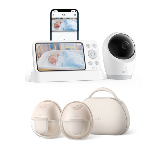 Sacaleches calefactable eufy S1 pro+Monitor de bebé eufy E21