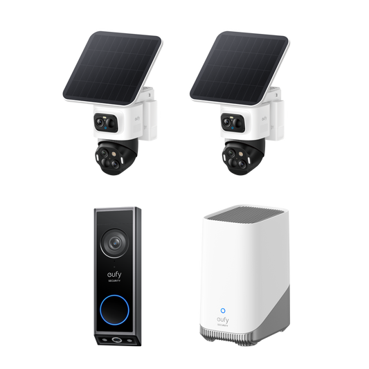 Video Portero E340+eufy Security S4 Camara vigilancia WiFi Exterior Solar 4K UHD