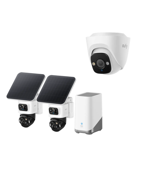 eufy Security S4 Kit de 2 cámaras +Homebase3+Cámara de seguridad eufy PoE Turret E41