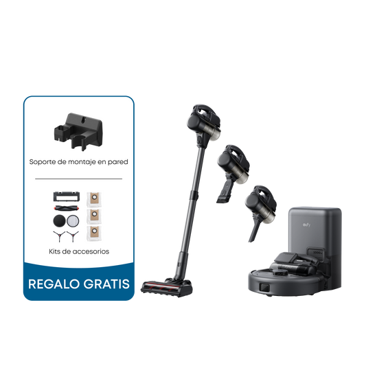 eufy Robot Aspirador 3 en 1 E20（Soporte de montaje en pared+Kit de accesorios）
