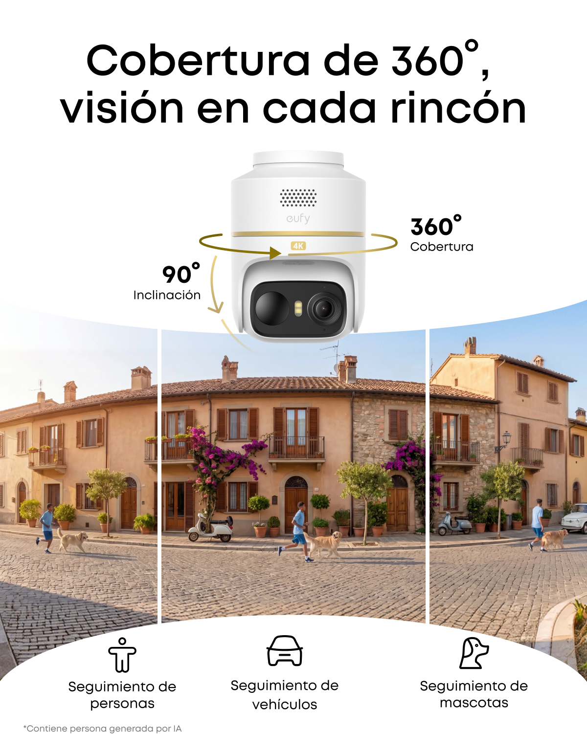 eufyCam C37 Edición 4K *2 | PTZ 360°, 4K, Panel Solar, Visión en Color