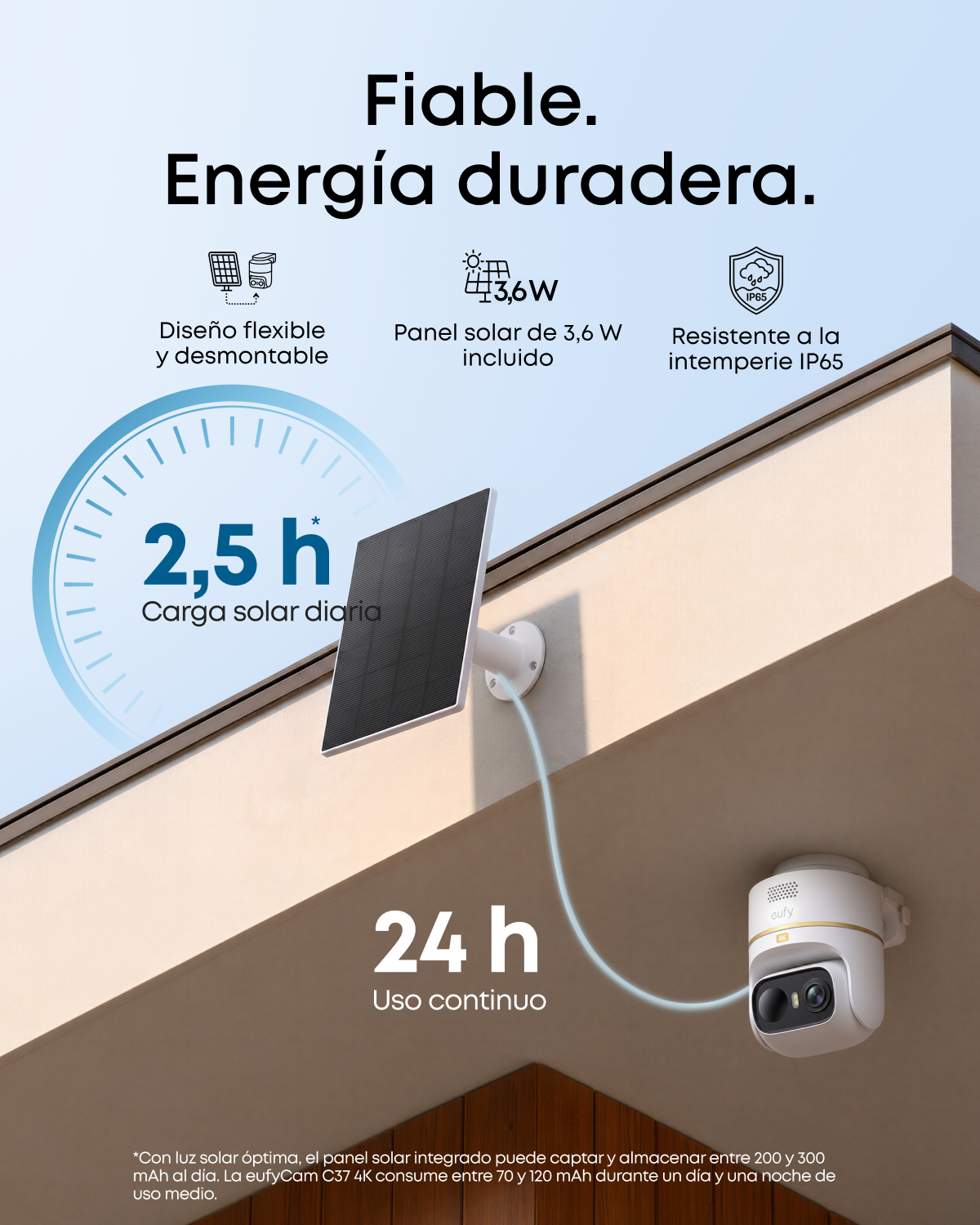 eufyCam C37 Edición 4K *2 | PTZ 360°, 4K, Panel Solar, Visión en Color