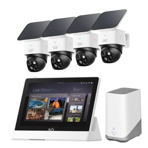 SoloCam S340 (Pack de 4) + HomeBase S380 + eufy Smart Display