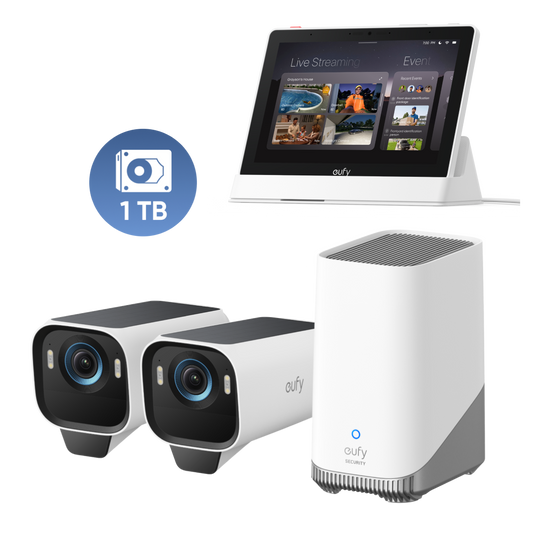 eufy Smart Display + Kit de 2 eufyCam S3 Pro + 1TB Hard Drive