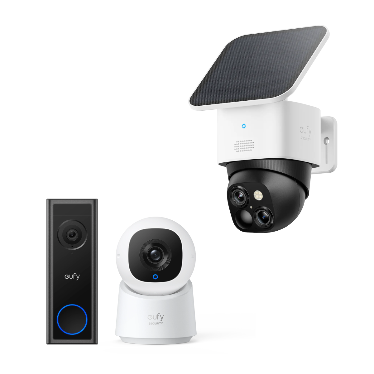 SoloCam S340+eufy Security Videoportero C30+Security Cámara de Interior C210