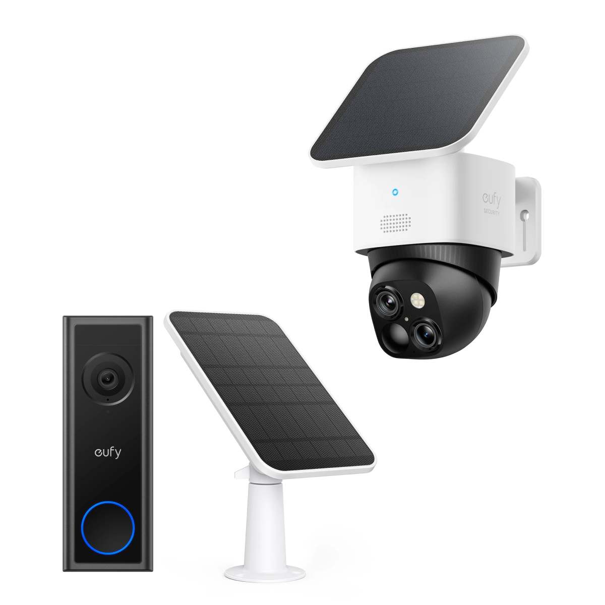 SoloCam S340+eufy Security Videoportero C30+Cargador de Panel Solar eufyCam