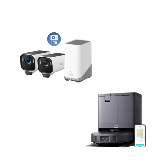 eufy X10 Pro Omni + Kit de 2 eufyCam S3 Pro + Disco Duro de 1 TB