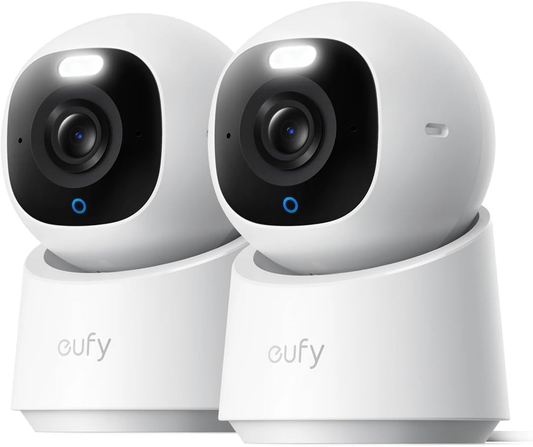 eufy Security E30 Camara vigilancia WiFi Interior 360º, cámara de vigilancia 4K UHD, visión Nocturna, Detector IA de Humanos/Mascotas/Ruidos, Seguimiento automático, Compatible con Homekit