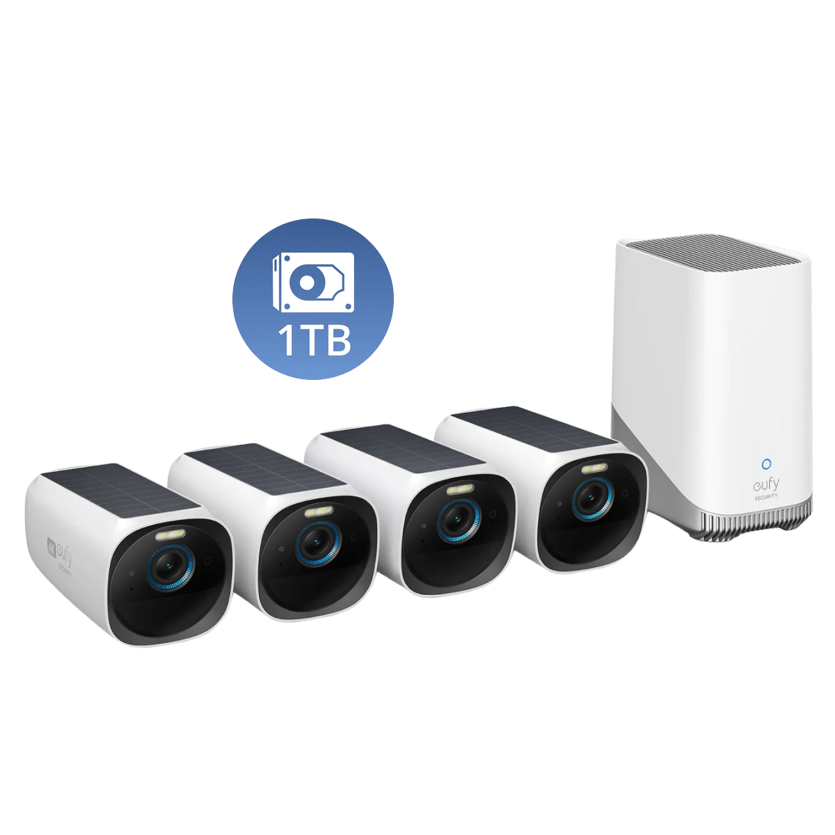 eufyCam S330 (eufyCam 3) Kit de 4 cámaras + Disco Duro de 1 TB