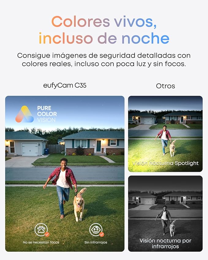 eufy Security eufyCam, cámara de vigilancia exterior, batería de 180 días, HD 1080p, visión nocturna, compatible con HomeKit